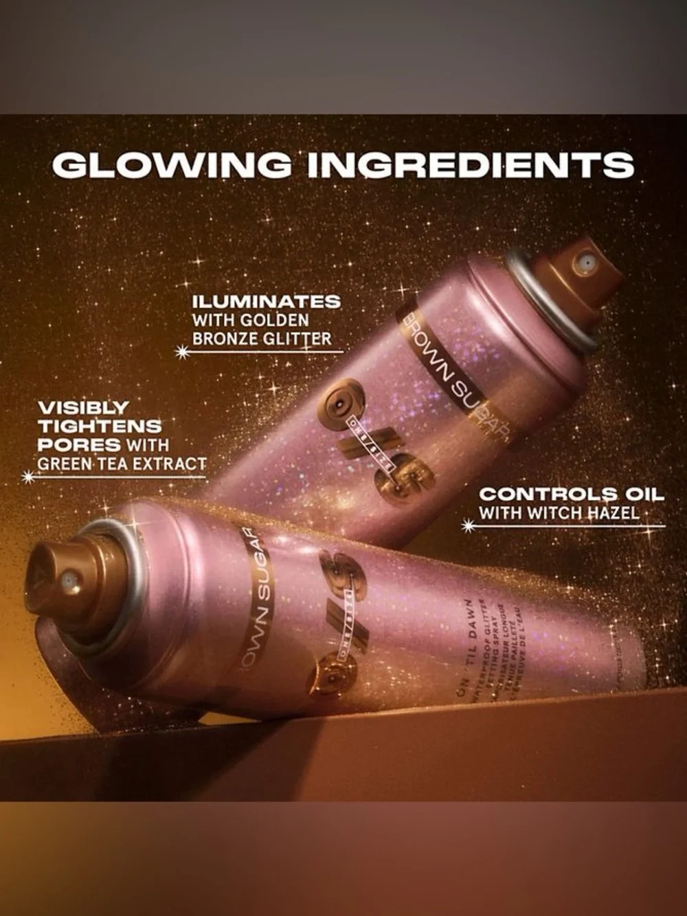 ONE/SIZE On 'Til Dawn Waterproof Glitter Setting Spray — Brown Sugar NEW✨